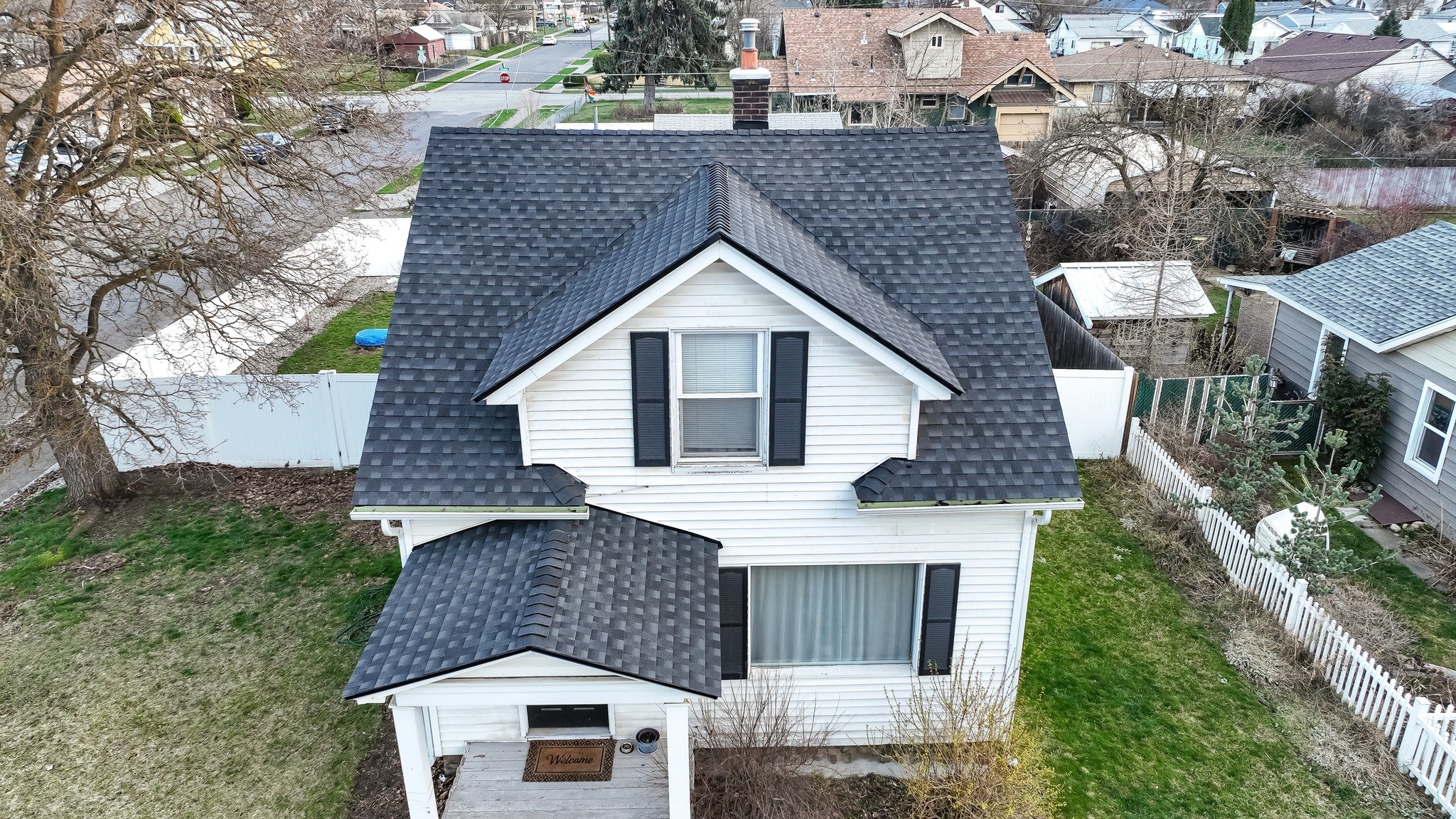 Completed roof replacement by roofing contractors