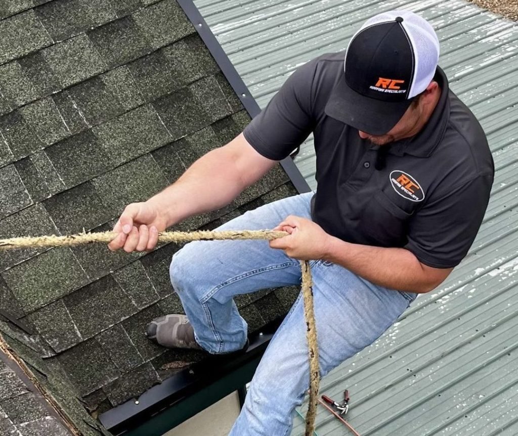 Josh doing a roof inspection in spokane