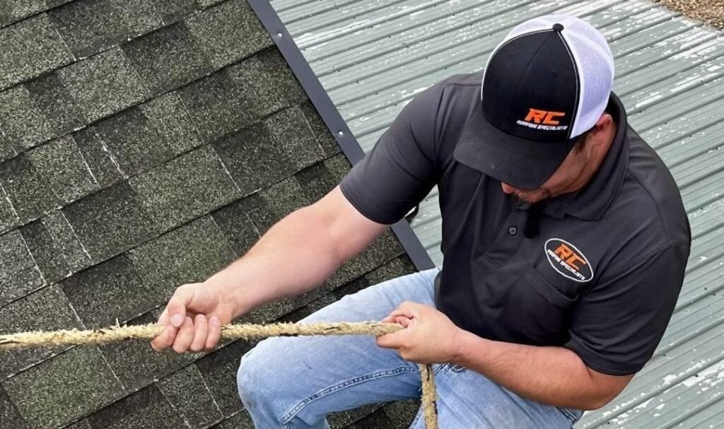 Josh doing a roof inspection in spokane