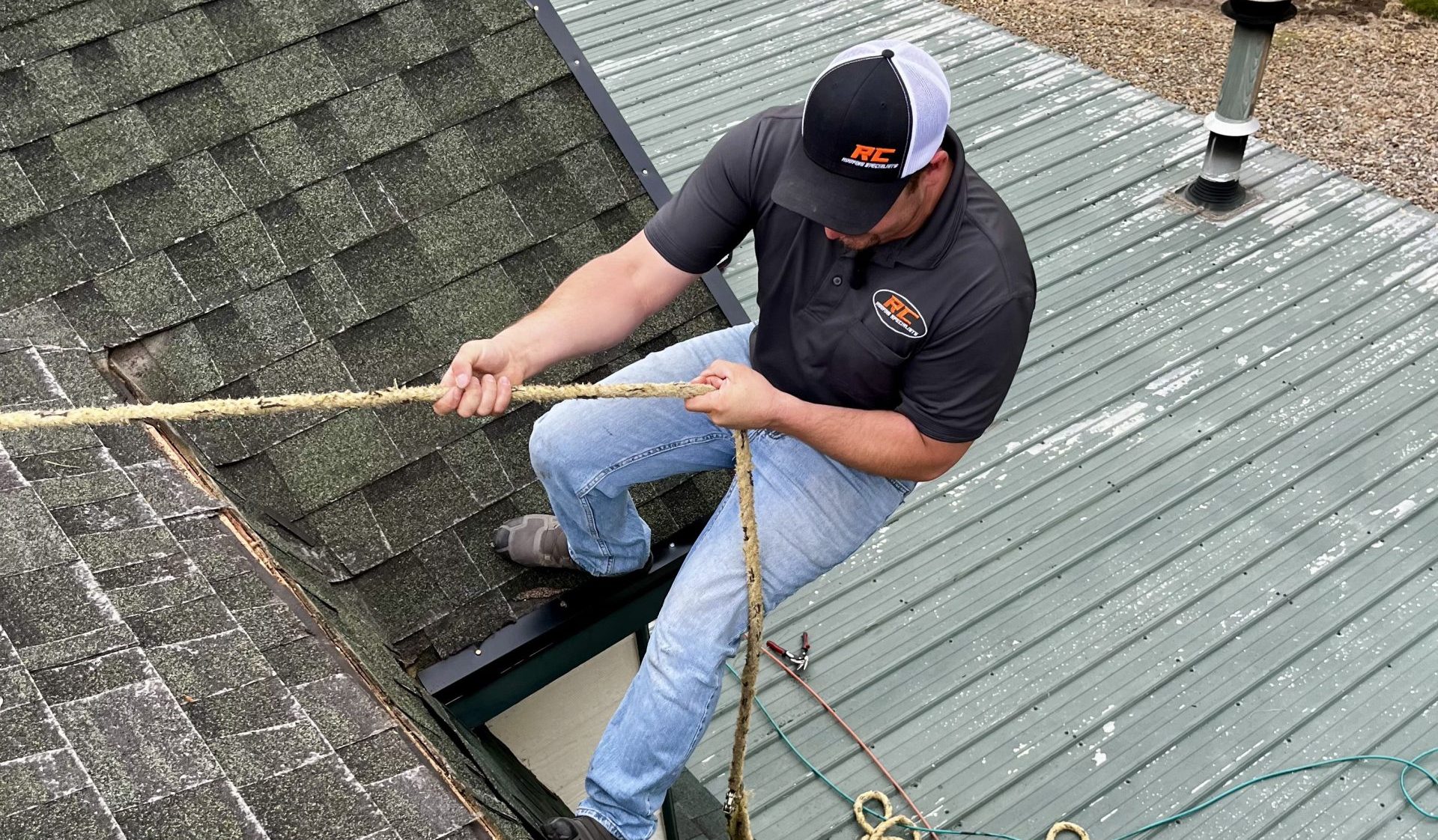 Emergency roof leak repair inspection by Josh Honald owner of RC Roofing Specialists