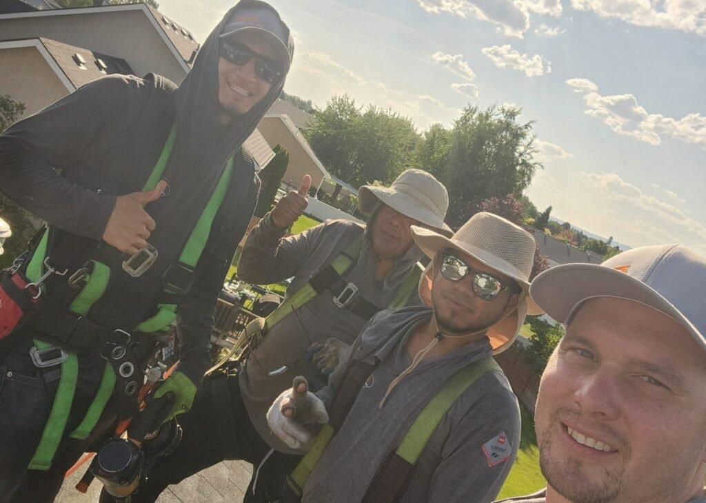 RC Roofing Crew working on a Roof replacement in spokane