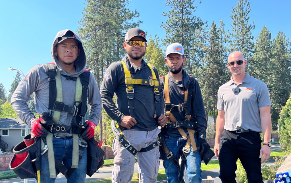 RC Roofing specialists crew on a roof replacement in post falls, id