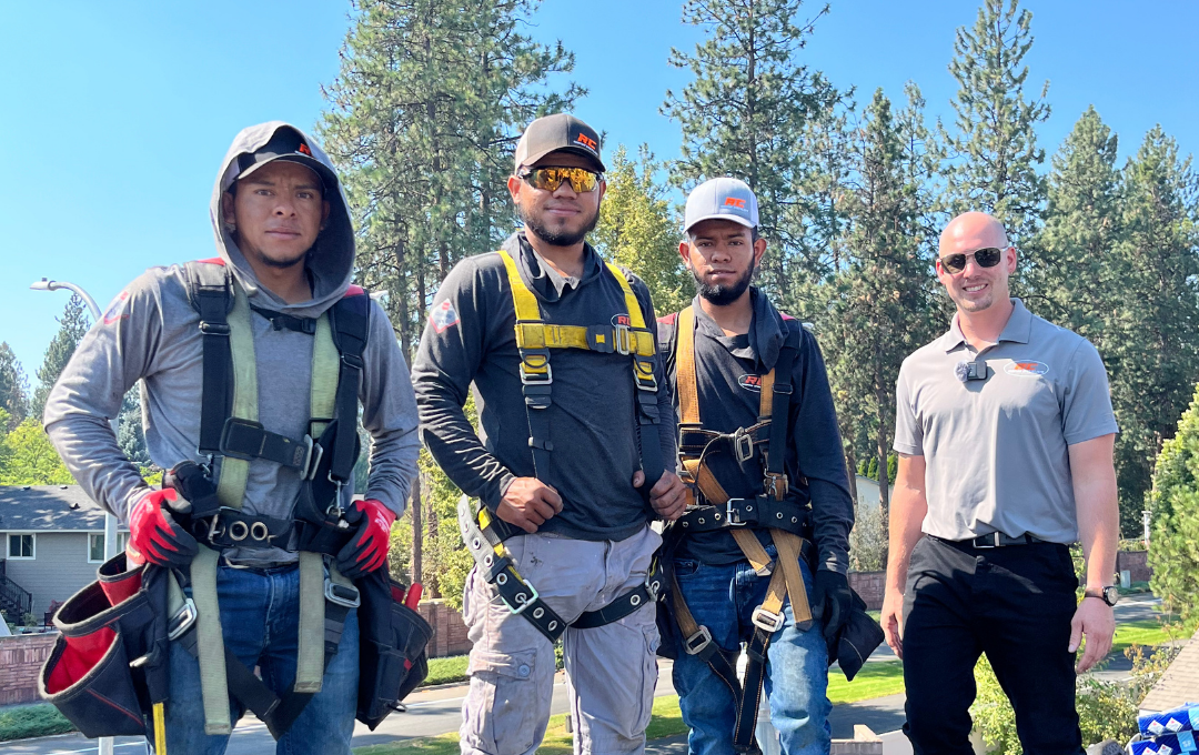 RC Roofing specialists crew on a roof replacement in post falls, id